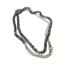 Load image into Gallery viewer, Labradorite &amp; Pave Diamond Link Chain necklace
