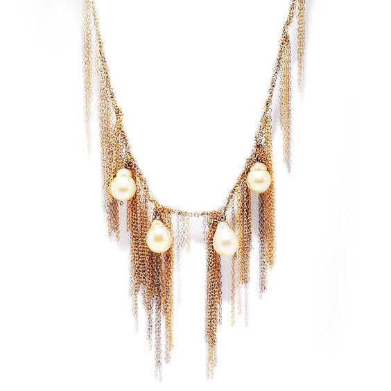 White South Sea Pearls Fringe Necklace