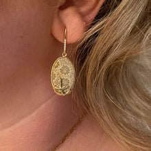 Load image into Gallery viewer, Gold Fossil Coral Drop Earrings
