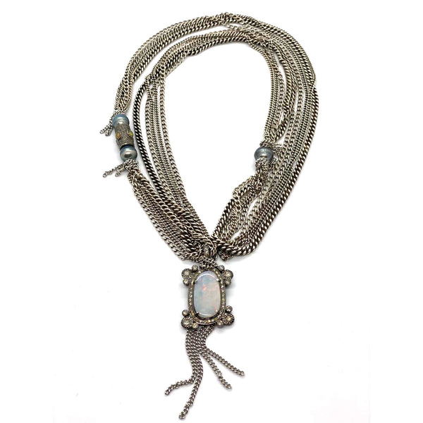 Chain & Opal Pendant Necklaces