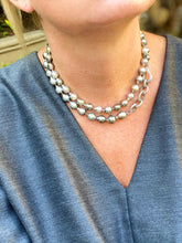 Load image into Gallery viewer, Tahitian Pearl Necklace with Pave Diamond Links
