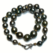 Load image into Gallery viewer, Tahitian Pearl &amp; Pave Diamond Collar Necklace
