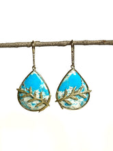 Load image into Gallery viewer, 14k Yellow Gold Turquoise Teardrop Earring
