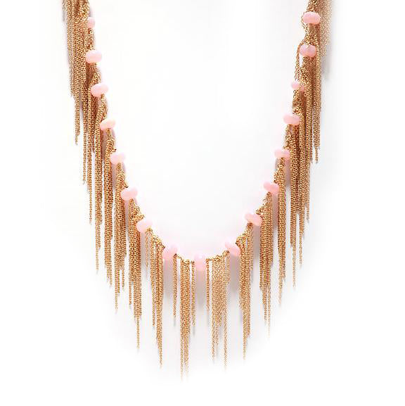 Peruvian Pink Opal Fringe Necklace