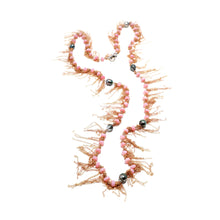 Load image into Gallery viewer, Pink Opal and Tahitian Pearls Fringe Necklace
