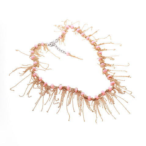 Peruvian Pink Opal Fringe Necklace