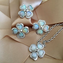 Load image into Gallery viewer, White Gold &amp; Australian Opal Flower Necklace
