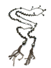 Load image into Gallery viewer, Labradorite Tahitian Pearls &amp; Diamond Bead Chain Necklace
