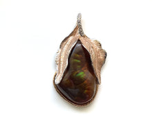 Load image into Gallery viewer, Mexican Fire Agate &amp; Diamond Leaf Pendant
