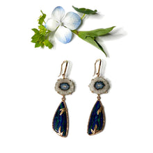 Load image into Gallery viewer, Azurite Malachite &amp; Stalactite Amethyst Earrings
